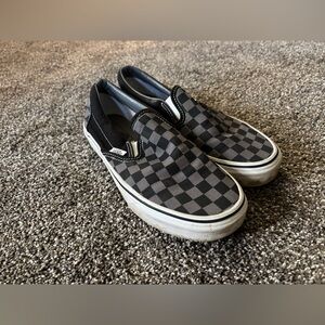 Vans Classic Black and Gray Checkered Sneakers